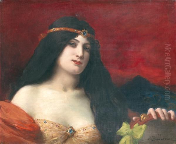 Jeuneprincesse Au Tambourin Oil Painting by Jules Frederic Ballavoine