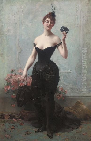 Before The Masked Ball Oil Painting by Jules Frederic Ballavoine