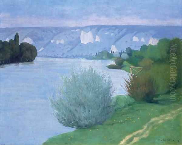 La Seine pres des Andelys Oil Painting by Felix Edouard Vallotton