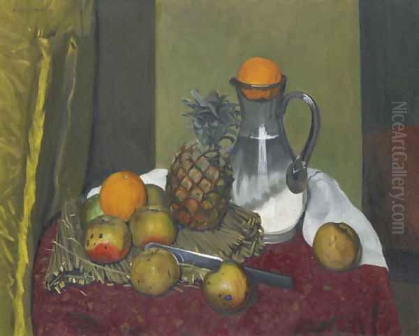 Pommes et ananas, 1923 Oil Painting by Felix Edouard Vallotton