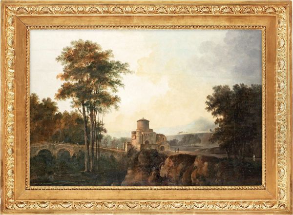 Landscape With Castle Oil Painting by Louis Belanger