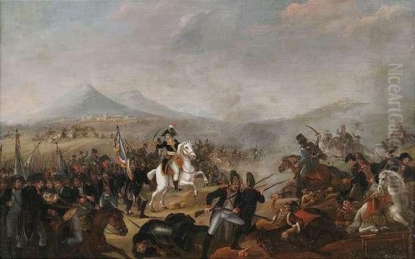 Napoleon In The Battle Of Marengo. Oil Painting by Jean Simon Berthelemy