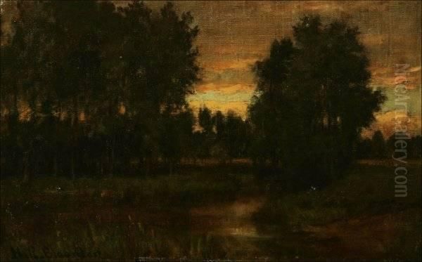 Landscape Scene Oil Painting by Hiram Reynolds Bloomer