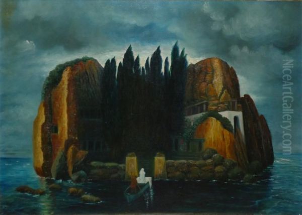 L'ile Aux Morts Oil Painting by Arnold Bocklin