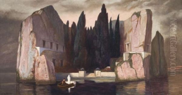 L'ile De La Mort Oil Painting by Arnold Bocklin