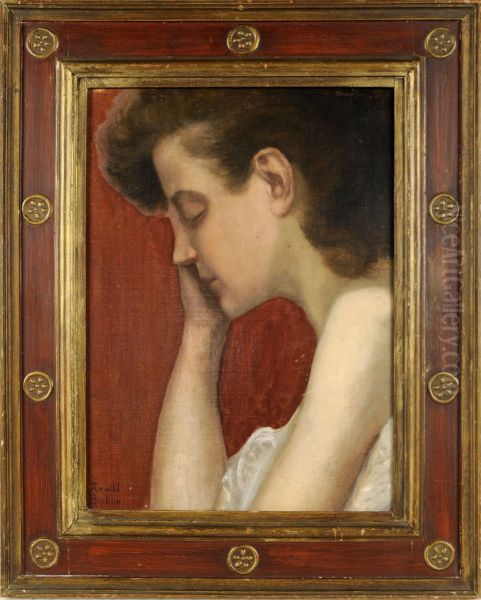 Portrait De Jeune Fille Oil Painting by Arnold Bocklin