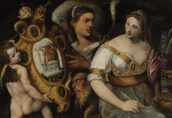 An Allegory Of Maximillian Ii Oil Painting by Paris Bordone