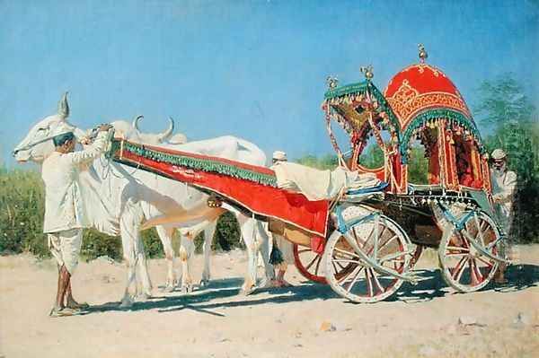 Vehicle of a Rich Man in Delhi, 1874-76 Oil Painting by Vasili Vasilyevich Vereshchagin