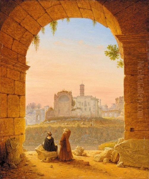 Blick Auf Das Forumromanum Vom Kolosseum Oil Painting by Wilhelm Brucke