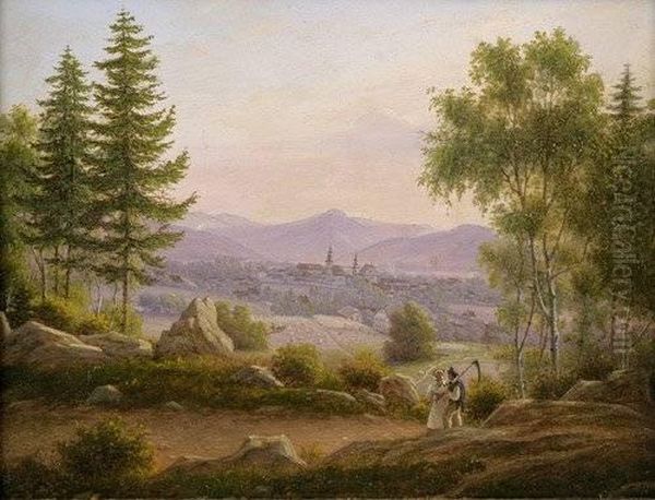 Bad Warmbrunn Oil Painting by Wilhelm Brucke