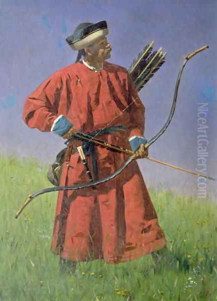 Bokharan Soldier (Sarbaz), 1873 Oil Painting by Vasili Vasilyevich Vereshchagin