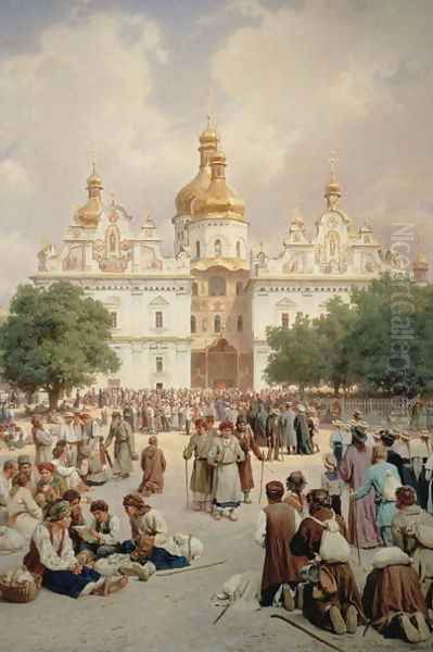 The Great Church of Kievo-Pecherskaya Lavra in Kiev, 1905 Oil Painting by Vasili Vasilyevich Vereshchagin