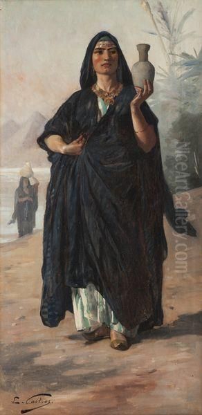 Egyptienne Pres Du Nil. Oil Painting by Edouard Castres