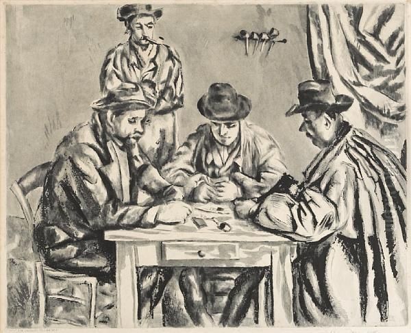 Les Joueurs De Cartes Oil Painting by Paul Cezanne