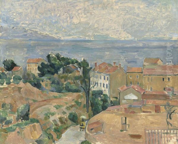 Vue Sur L'estaque Oil Painting by Paul Cezanne