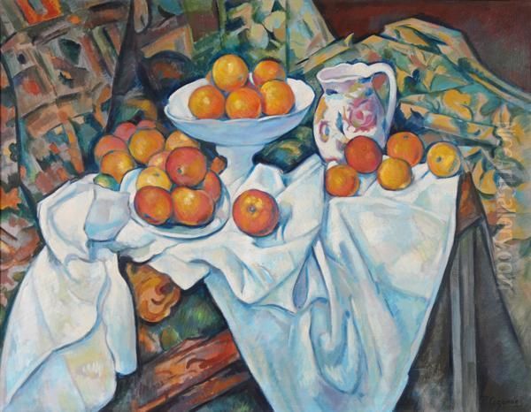 Natura Morta Sul Tavolo Oil Painting by Paul Cezanne