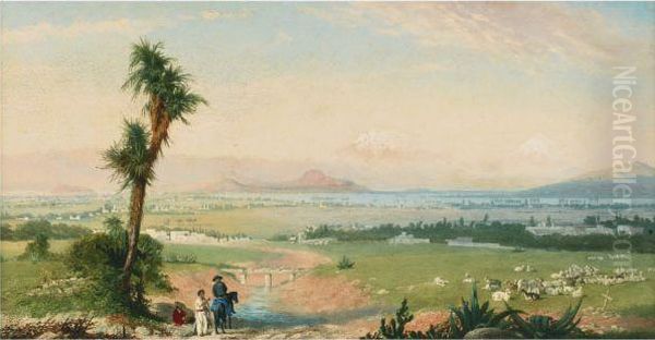 Valle De Mexico Oil Painting by Conrad Wise Chapman