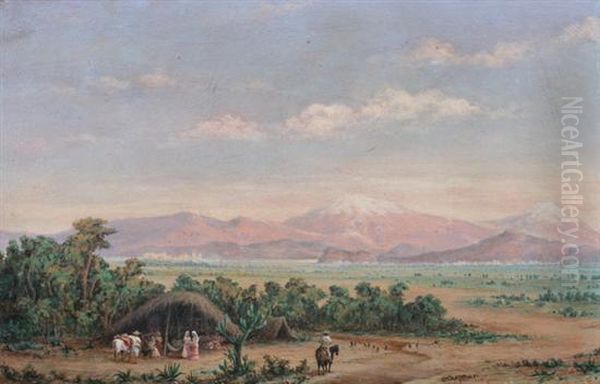 Valley Of Mexico Oil Painting by Conrad Wise Chapman