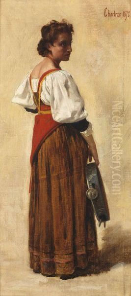 Femme En Costume Oil Painting by Theobald Chartran