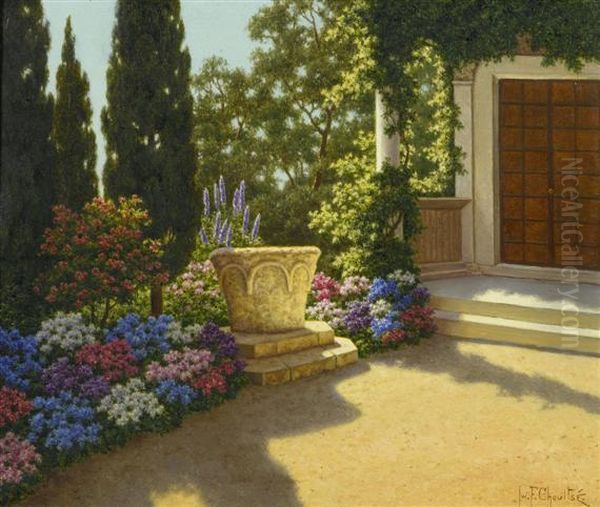 Jardin Villa Cypris (cap Martin) Oil Painting by Ivan Fedorovich Choultse