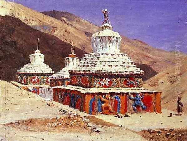 The Death Memorial in Ladakh, 1875 Oil Painting by Vasili Vasilyevich Vereshchagin