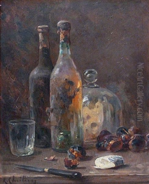 Nature Morte Aux Chataignes Oil Painting by Rene Louis Chretien