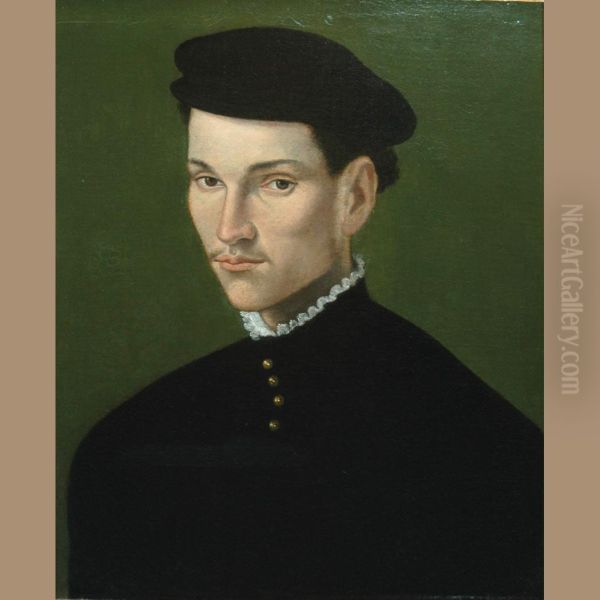 Young Man In Black Oil Painting by Francois Clouet