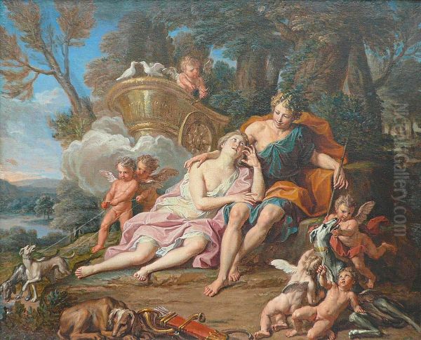 Venus Et Adonis Oil Painting by Noel Nicolas Coypel