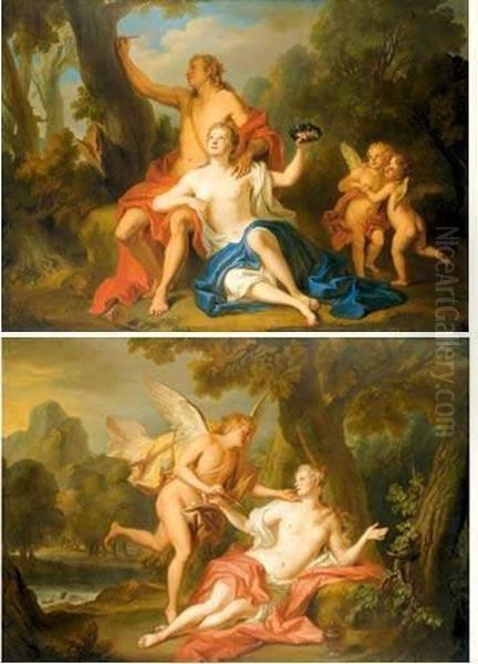 Scenes De L'histoire D'angelique Et Medor Oil Painting by Noel Nicolas Coypel