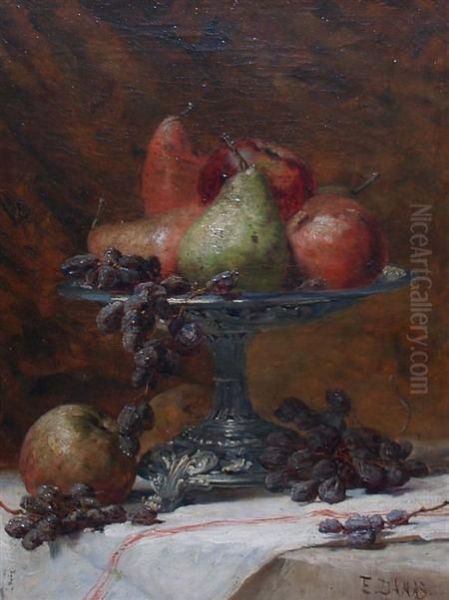 Still Life With Fruit On A Pewter Compote Oil Painting by Eugene Damas