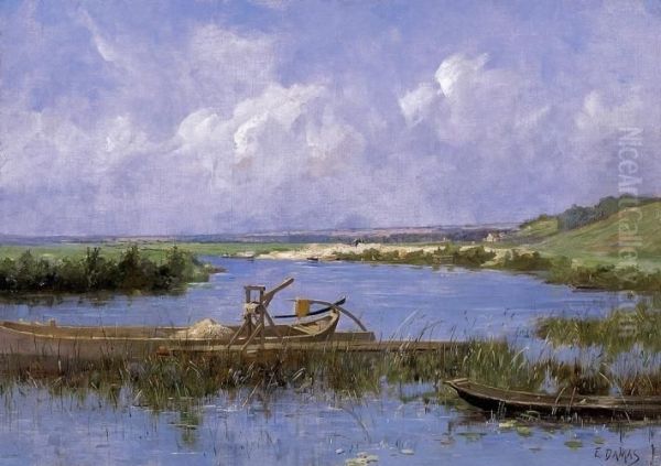 Riverbank In Summer Oil Painting by Eugene Damas