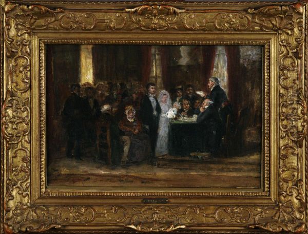 Le Mariage Civil Oil Painting by Leon Danseart