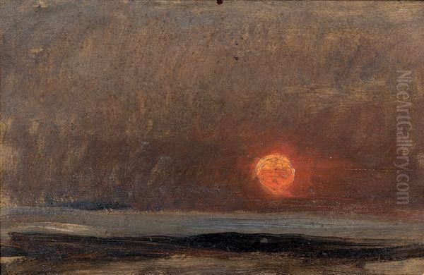 Soleil Couchant Sur La Mer Oil Painting by Charles-Francois Daubigny