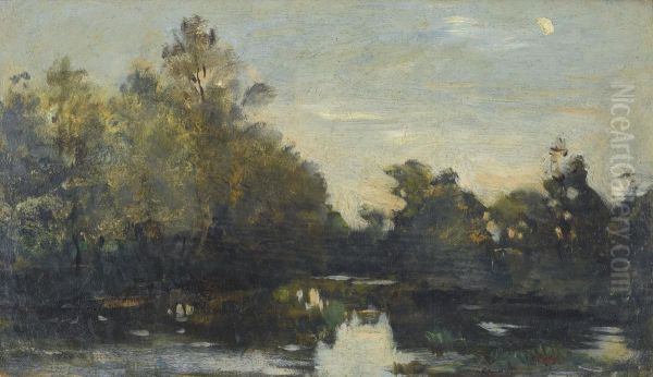 Bords De Riviere, Pres De Corbigny Oil Painting by Charles-Francois Daubigny