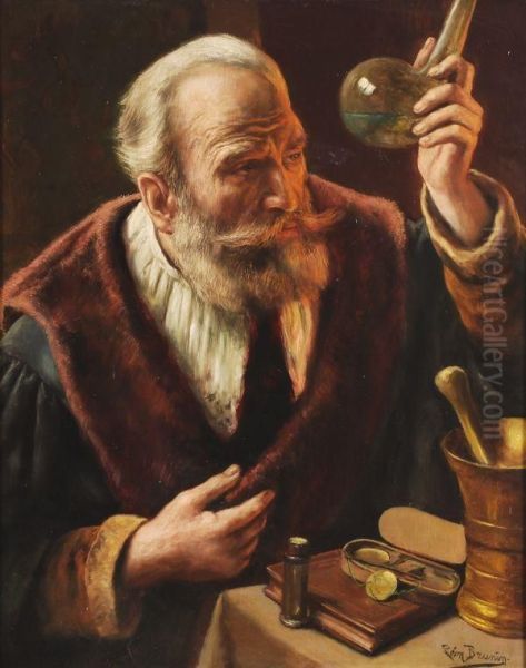 The Alchemist Oil Painting by Leon Meuter De Brunin