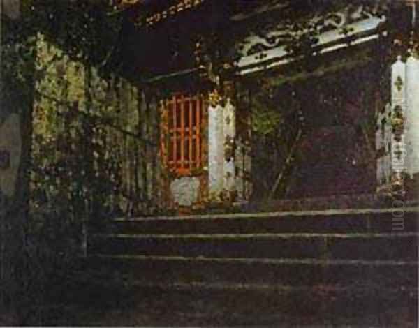 Entrance To A Temple In Nikko Oil Painting by Vasili Vasilyevich Vereshchagin