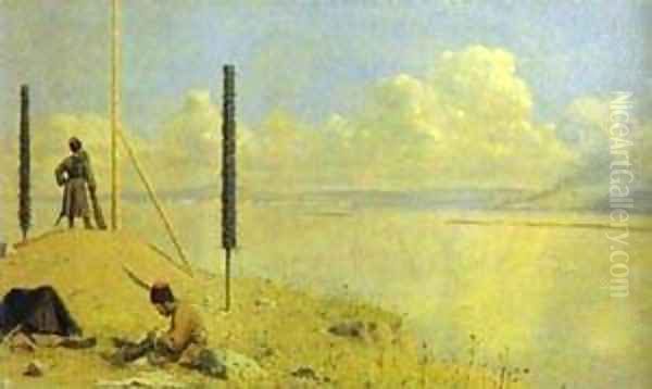 Picket On The Danube 1878-1879 Oil Painting by Vasili Vasilyevich Vereshchagin