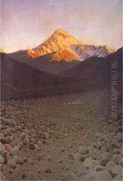 The Mount Kazbek 1897-1898 Oil Painting by Vasili Vasilyevich Vereshchagin