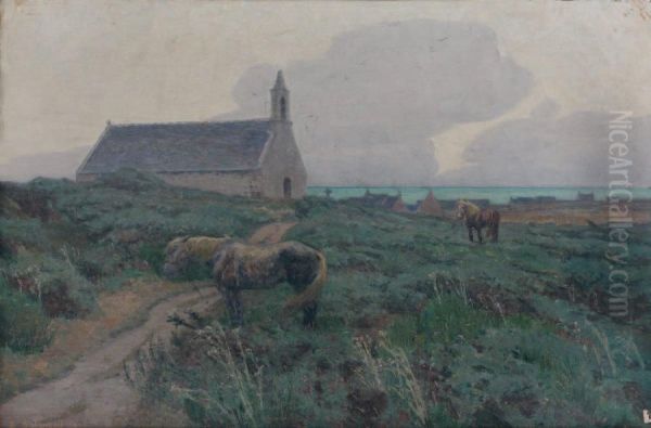  Chapelle En Bretagne  Oil Painting by Edouard Doigneau