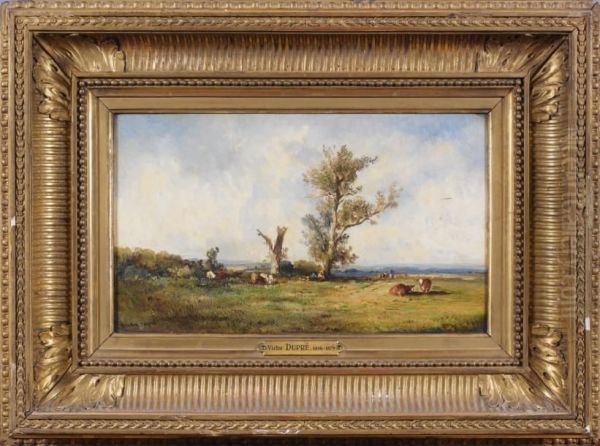 Paysage Au Troupeau Oil Painting by Leon Victor Dupre