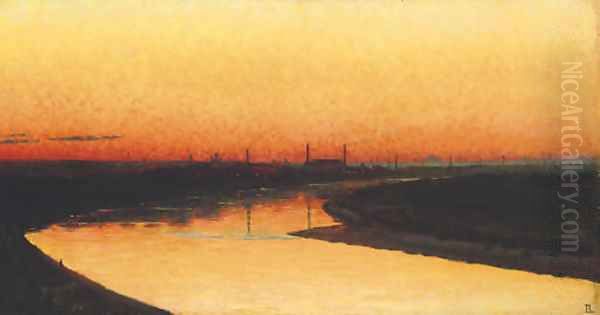 Moscow at sunset Oil Painting by Vasili Vasilyevich Vereshchagin