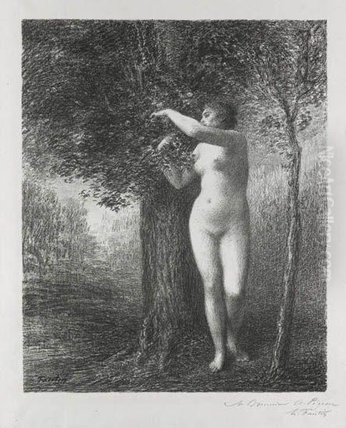 Eve Oil Painting by Ignace Henri Jean Fantin-Latour