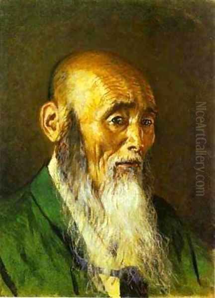 Japanese Priest Oil Painting by Vasili Vasilyevich Vereshchagin