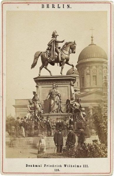 Views Of Berlin. 1870s Oil Painting by Albert Francois Fleury