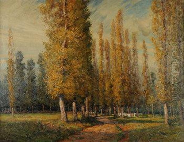 An Autumn Morning, Cordes Oil Painting by Albert Moulton Foweraker