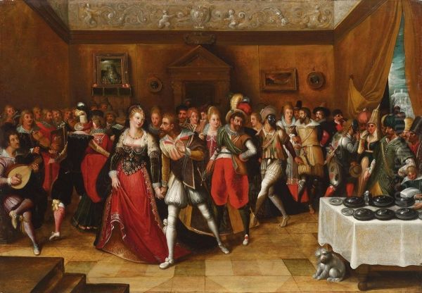 Festlichegesellschaft Oil Painting by Hieronymus II Francken