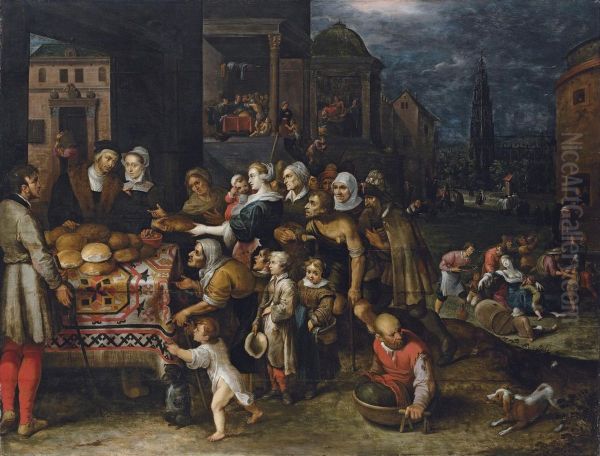 The Seven Acts Of Mercy Oil Painting by Hieronymus II Francken