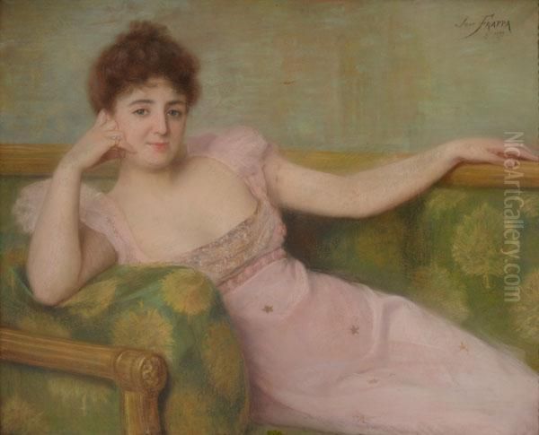 Gentildonna Sulla Chaise-longue 
Jose Frappa Oil Painting by Jose Frappa