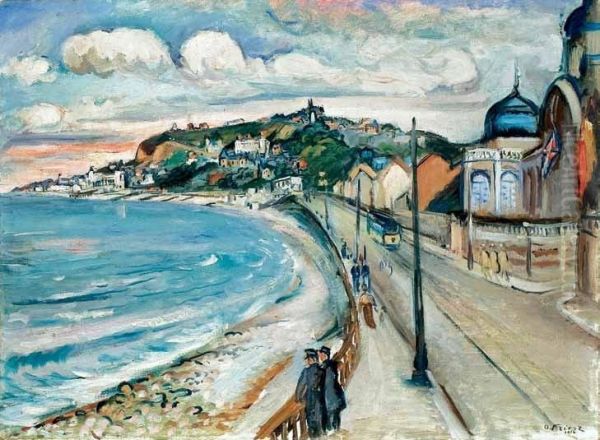 Bord De Mer, 
La Promenade A Sainte Adresse Oil Painting by Emile-Othon Friesz