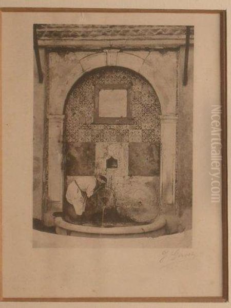 Fontaine Dans La Kasbah Oil Painting by Jean-Theophile Geiser